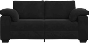 vidaXL Sofa dwuosobowa czarna 140 cm aksamitna 4