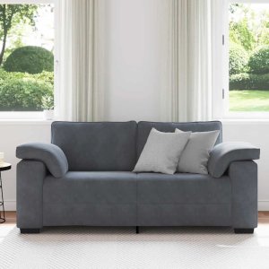 vidaXL Sofa dwuosobowa Ciemnoszara 140 cm Aksamit 3