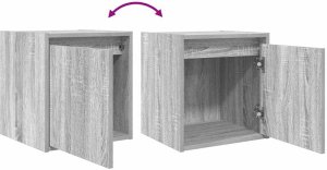 vidaXL Szafki nocne ścienne 2 szt. Szary Sonoma 38x34x40 cm 10