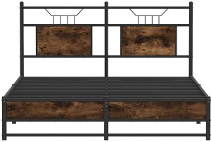 vidaXL Łóżko bez materaca, przydymiony dąb, 137x190 cm 6