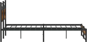 vidaXL Łóżko bez materaca, przydymiony dąb, 137x190 cm 7