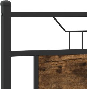 vidaXL Łóżko bez materaca, przydymiony dąb, 137x190 cm 9