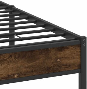 vidaXL Łóżko bez materaca, przydymiony dąb, 137x190 cm 10