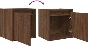 vidaXL Szafka nocna ścienna Brązowy Dąb 38x34x40 cm 9