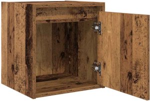 vidaXL Szafka nocna ścienna Stare drewno 38x34x40 cm 5