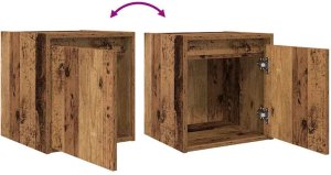 vidaXL Szafka nocna ścienna Stare drewno 38x34x40 cm 9