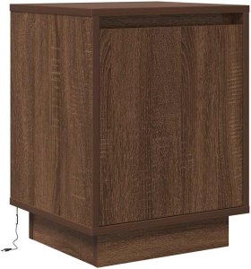 vidaXL Szafka nocna z oświetleniem LED, brązowy dąb, 38x34x50 cm 3