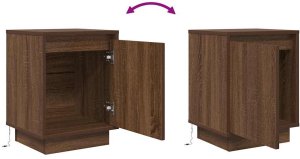 vidaXL Szafka nocna z oświetleniem LED, brązowy dąb, 38x34x50 cm 9