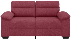 vidaXL Sofa 2-osobowa w kolorze czerwonego wina 120 cm Tkanina 4