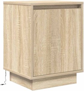 vidaXL Szafka nocna z oświetleniem LED, dąb sonoma, 38x34x50 cm 3