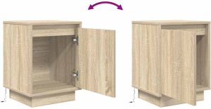 vidaXL Szafka nocna z oświetleniem LED, dąb sonoma, 38x34x50 cm 9