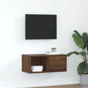 Szafka RTV Brązowy Dąb 60x31x25,5 cm Drewno klejone Lumarko! 1