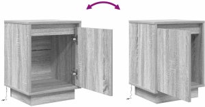 vidaXL Szafka nocna z oświetleniem LED, szary dąb sonoma, 38x34x50 cm 9