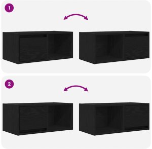 vidaXL Szafka RTV Czarny Dąb 60x31x25,5 cm Drewno klejone 9