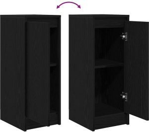 vidaXL Komoda Czarny Dąb 29,5x34x76 cm Drewno klejone 9