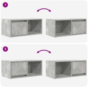 vidaXL Szafka RTV Beton Szary 60x31x25,5 cm Drewno klejone 9