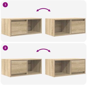 vidaXL Szafka RTV Sonoma Oak 60x31x25,5 cm Drewno klejone 9