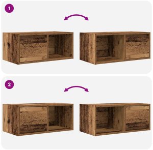vidaXL Szafka RTV Stare drewno 60x31x25,5 cm Drewno klejone 9