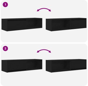 vidaXL Szafki RTV 2 szt. Dąb czarny 100x31x25,5 cm Drewno klejone 10