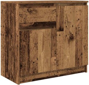 vidaXL Komoda z szufladą Stare drewno 71x35x65 cm Drewno klejone 2
