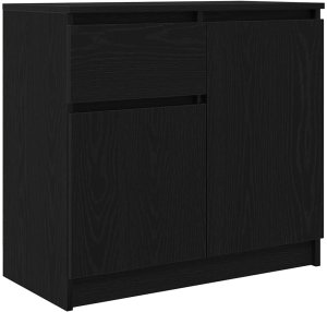 vidaXL Komoda z szufladą Czarny dąb 71x35x65 cm Drewno klejone 2