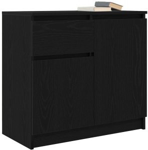 vidaXL Komoda z szufladą Czarny dąb 71x35x65 cm Drewno klejone 4