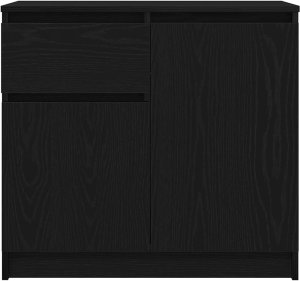 vidaXL Komoda z szufladą Czarny dąb 71x35x65 cm Drewno klejone 6