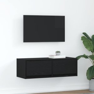 Szafka RTV Czarny Dąb 80x31x25,5 cm Drewno klejone Lumarko! 1