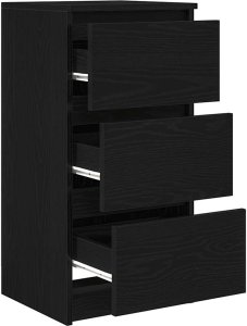 vidaXL Komoda Czarny Dąb 37,5x35x76 cm Drewno klejone 5