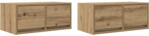 vidaXL Szafki RTV 2 szt. Dąb Artisan 60x31x25,5 cm Drewno klejone 2