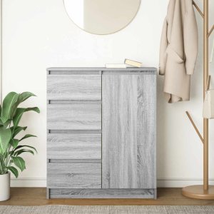 vidaXL Komoda z szufladami Szary Sonoma 71x35x84 cm Drewno klejone 3