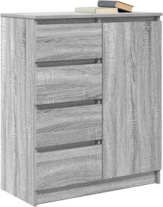 vidaXL Komoda z szufladami Szary Sonoma 71x35x84 cm Drewno klejone 4