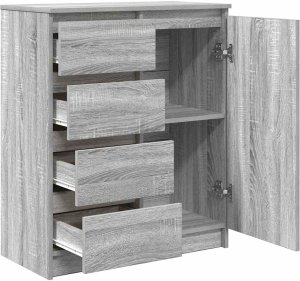 vidaXL Komoda z szufladami Szary Sonoma 71x35x84 cm Drewno klejone 5