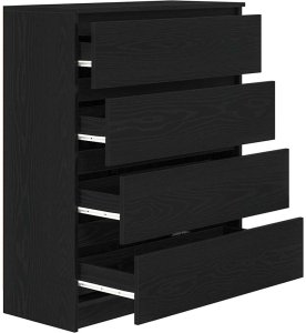 vidaXL Komoda Czarny Dąb 80x35x99 cm Drewno klejone 5