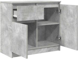 vidaXL Komoda z szufladą Betonowa szarość 71x35x65 cm Drewno klejone 5