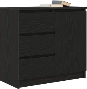 vidaXL Komoda z szufladą Czarny dąb 71x35x65 cm Drewno klejone 4