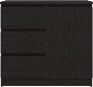 vidaXL Komoda z szufladą Czarny dąb 71x35x65 cm Drewno klejone 6