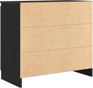 vidaXL Komoda z szufladą Czarny dąb 71x35x65 cm Drewno klejone 8