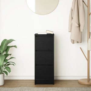 vidaXL Komoda Czarny Dąb 29,5x34x76 cm Drewno klejone 3