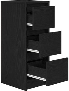 vidaXL Komoda Czarny Dąb 29,5x34x76 cm Drewno klejone 5