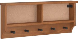 vidaXL Wieszak ścienny na ubrania SANDNES 87x12x35cm Drewno lite Sosna 2
