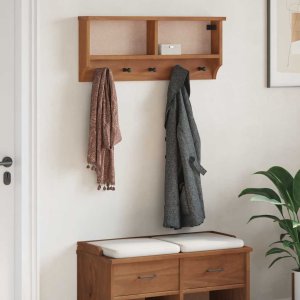 vidaXL Wieszak ścienny na ubrania SANDNES 87x12x35cm Drewno lite Sosna 3