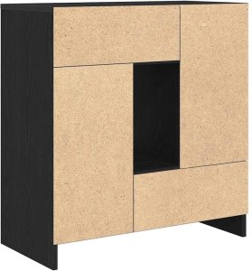 vidaXL Komoda z szufladami i drzwiami, czarny dąb, 70,5x34x74,5 cm 8