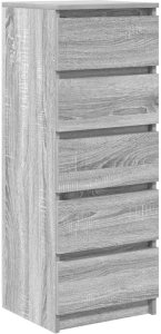 vidaXL Komoda z szufladami Szara Sonoma 37,5x35x99 cm Drewno klejone 2