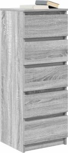 vidaXL Komoda z szufladami Szara Sonoma 37,5x35x99 cm Drewno klejone 4