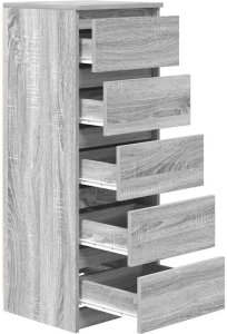 vidaXL Komoda z szufladami Szara Sonoma 37,5x35x99 cm Drewno klejone 5