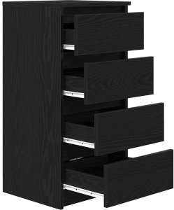 vidaXL Komoda Czarny Dąb 37,5x35x76 cm Drewno klejone 5