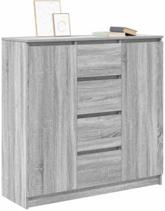 vidaXL Komoda z szufladami Szara Sonoma 100,5x35x98,5 cm 4