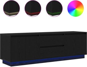 vidaXL Szafka RTV z oświetleniem LED Czarny Dąb 160,5x41x50 cm 2