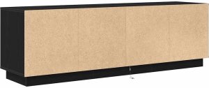 vidaXL Szafka RTV z oświetleniem LED Czarny Dąb 160,5x41x50 cm 9